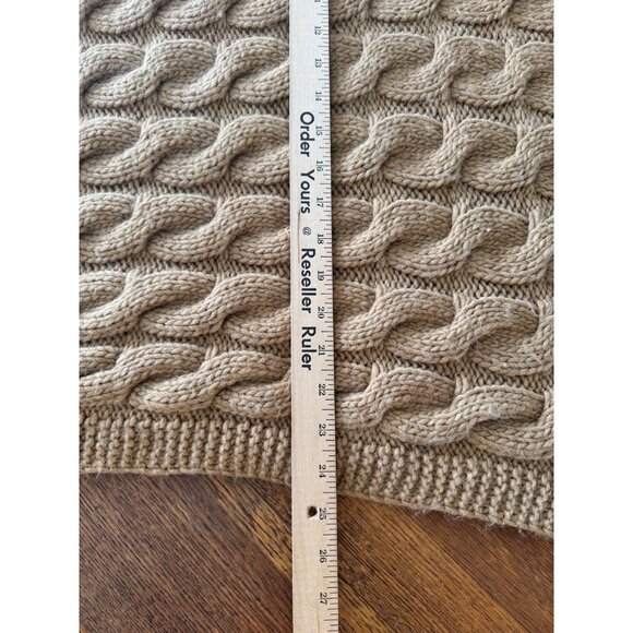 Cocogio Poncho Sweater OS Chunky Cable Knit  Camel Beige Made In Italy - Picture 5 of 5